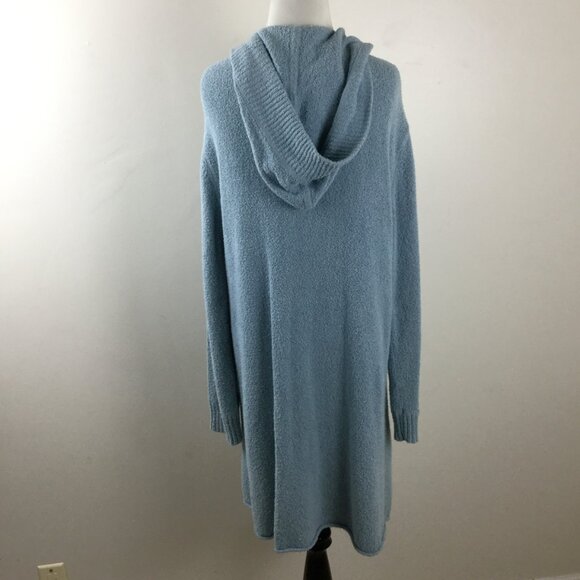 J. Jill Hooded Button Light Blue Boucle Cardigan l - Picture 5 of 9